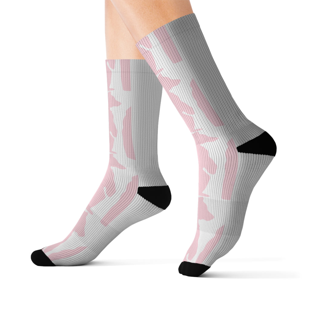 Pink Bear Crew Socks