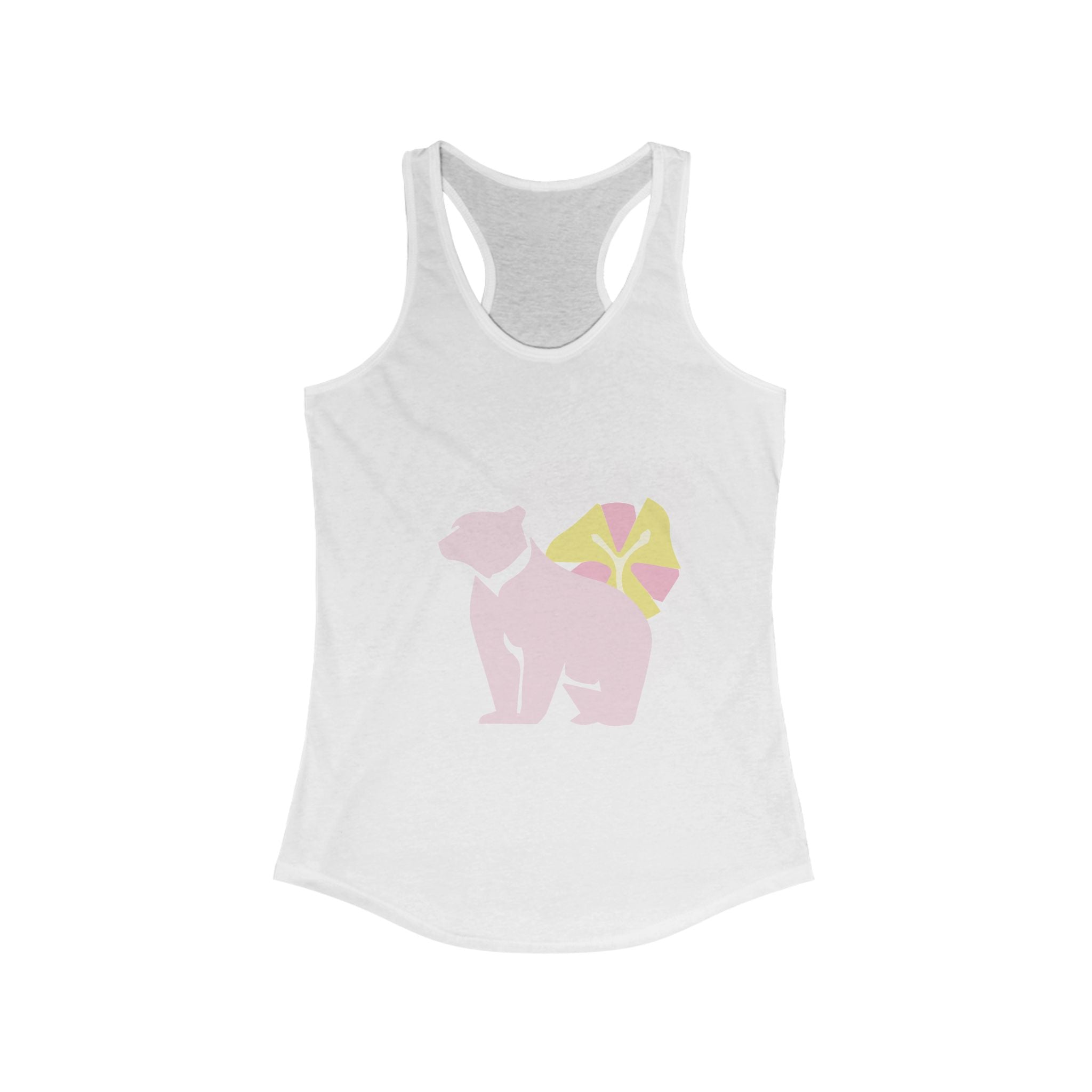 Whimsical Bear Racerback Tank Top | Summer Vibes, Gifts for Women, Vacation Wear, Cute Casual Outfit, Eco-Friendly Clothing