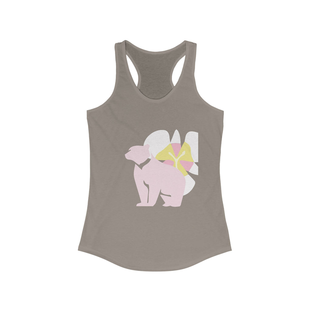 Whimsical Bear Racerback Tank Top | Summer Vibes, Gifts for Women, Vacation Wear, Cute Casual Outfit, Eco-Friendly Clothing