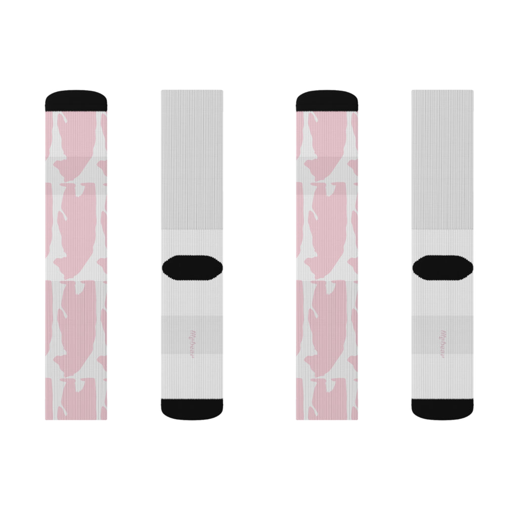 Pink Bear Crew Socks
